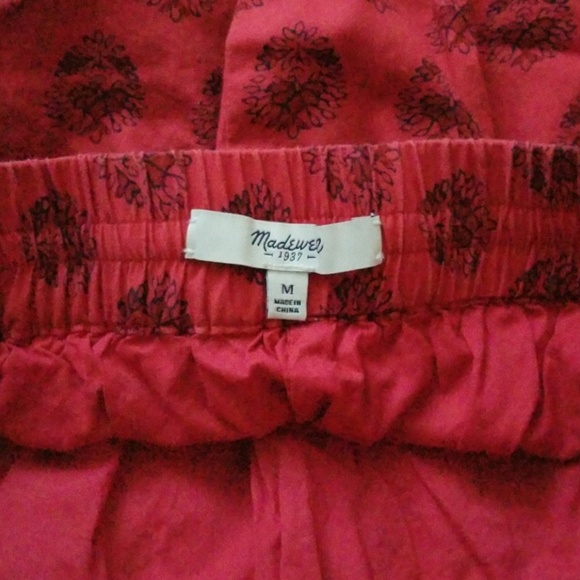 Madewell floral red skirt w/ drawstring… - Picture 7 of 8